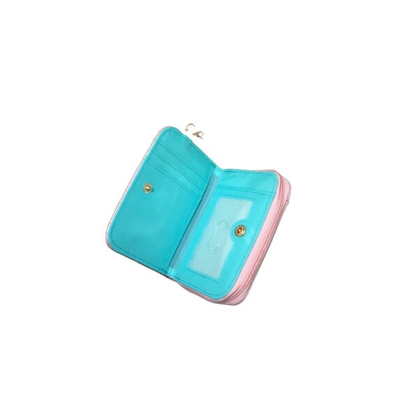 Polly Pocket Pink Teal Faux Leather Compact Wallet NWT - Picture 3 of 5